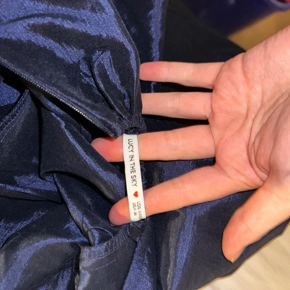 Lucy in The Sky Corset Strapless Gown Dress in Navy Blue - Picture 5 of 6